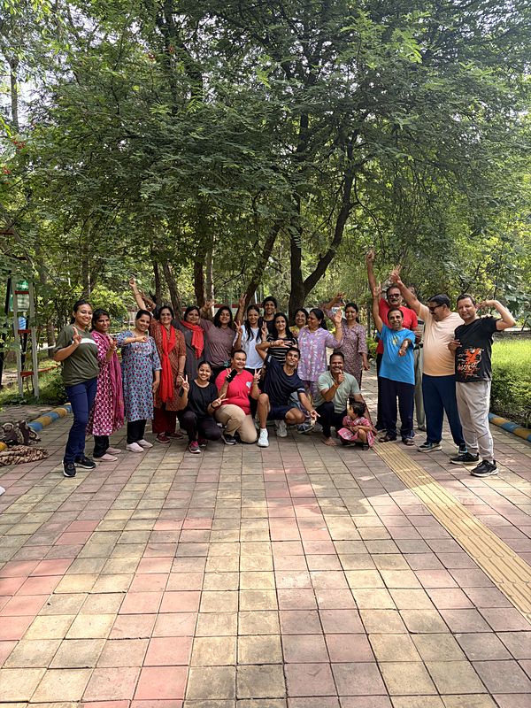 Morning session group in the park